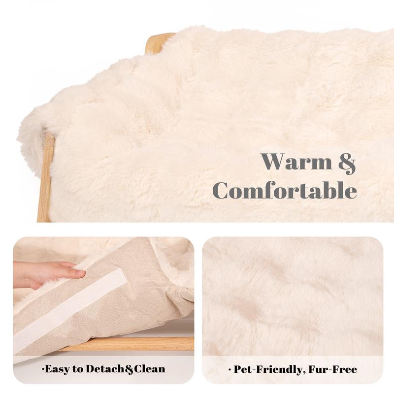 Elevated Pet Couch Bed, Wooden Cat and Small Dog Sofa