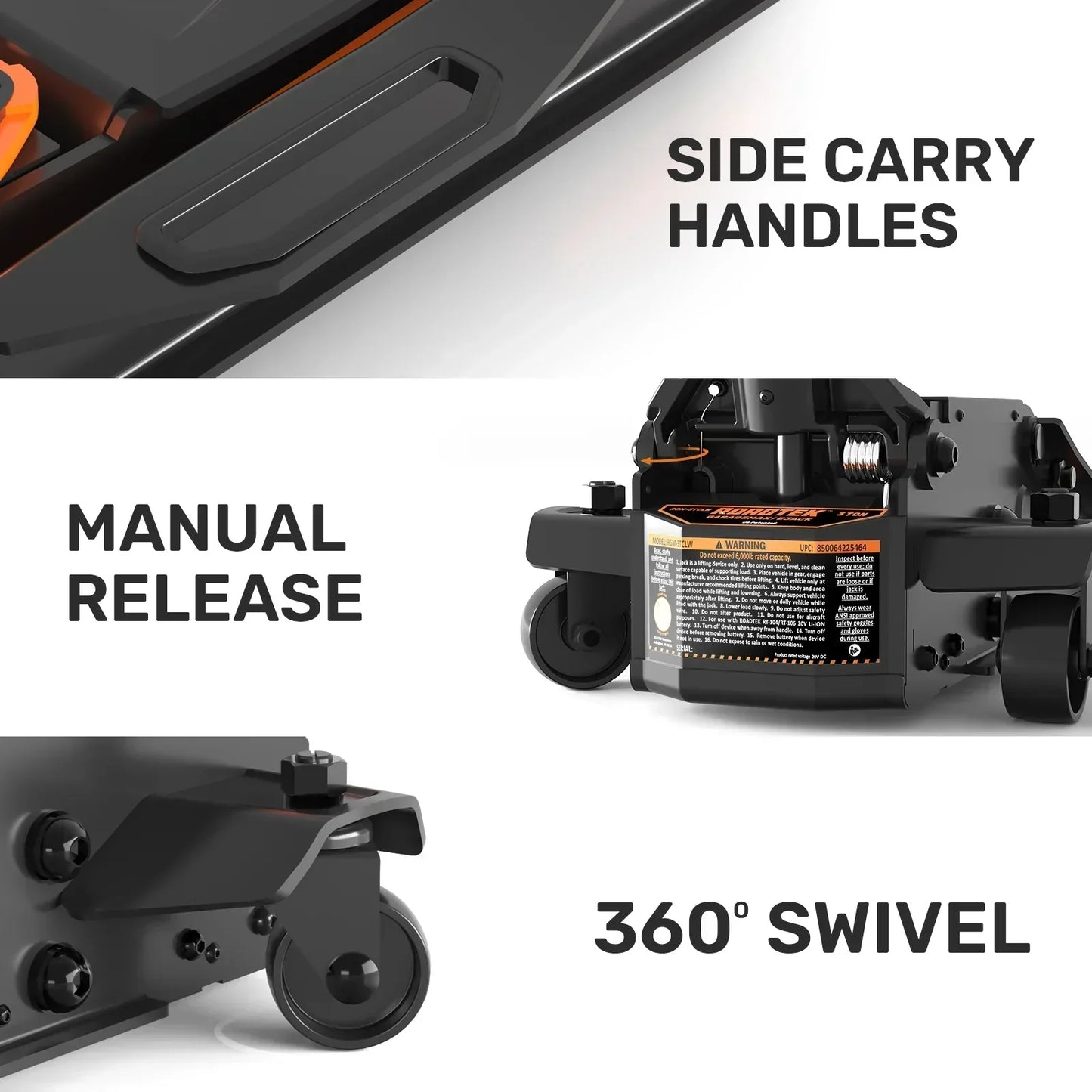 3 Ton Heavy Duty Steel Long Reach Big Wheel Ejack