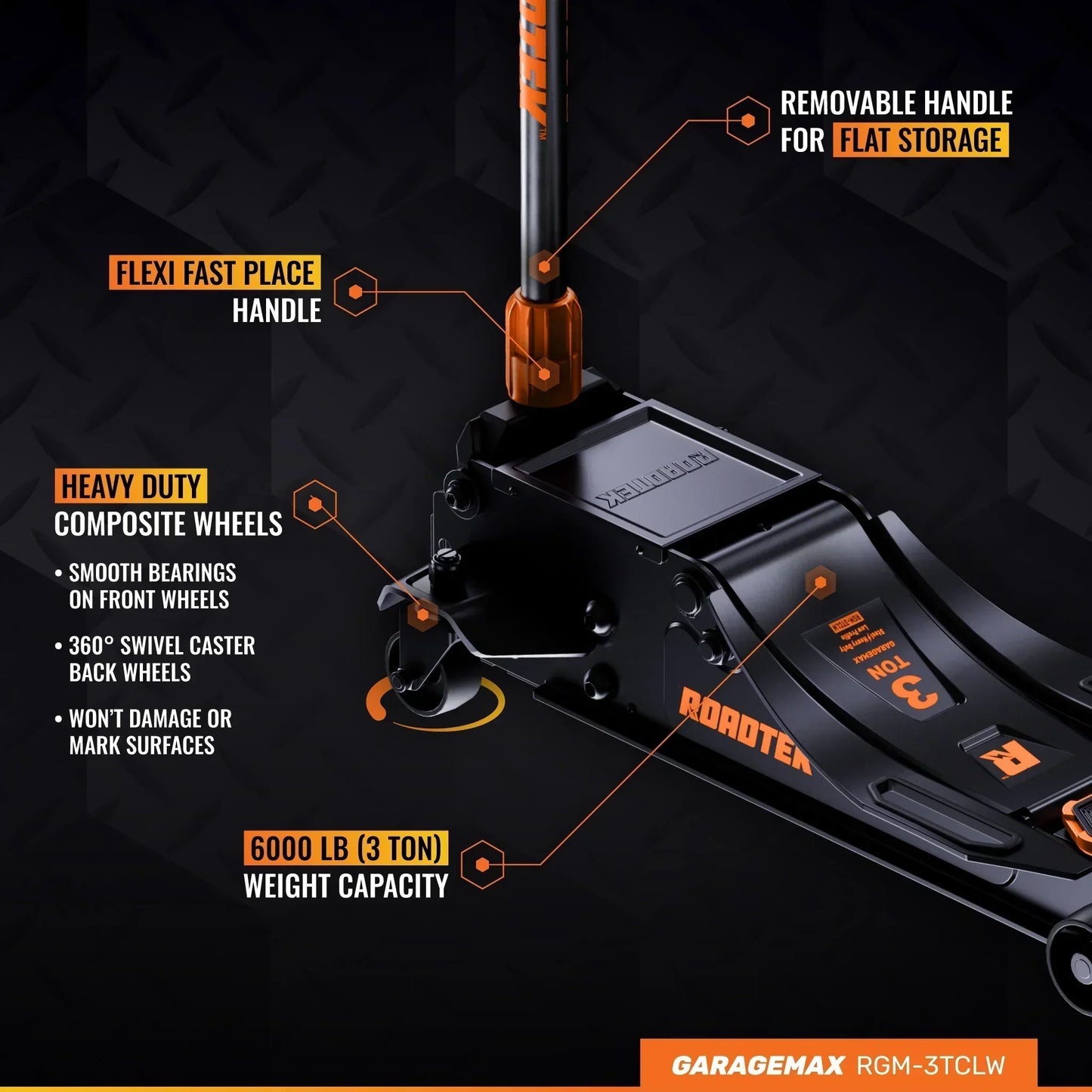 3 Ton Heavy Duty Steel Long Reach Big Wheel Ejack